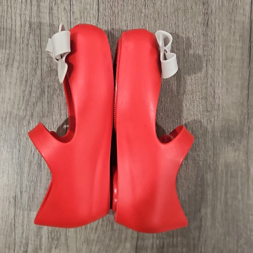 Mini Melissa Red Dress Shoes with White Bows